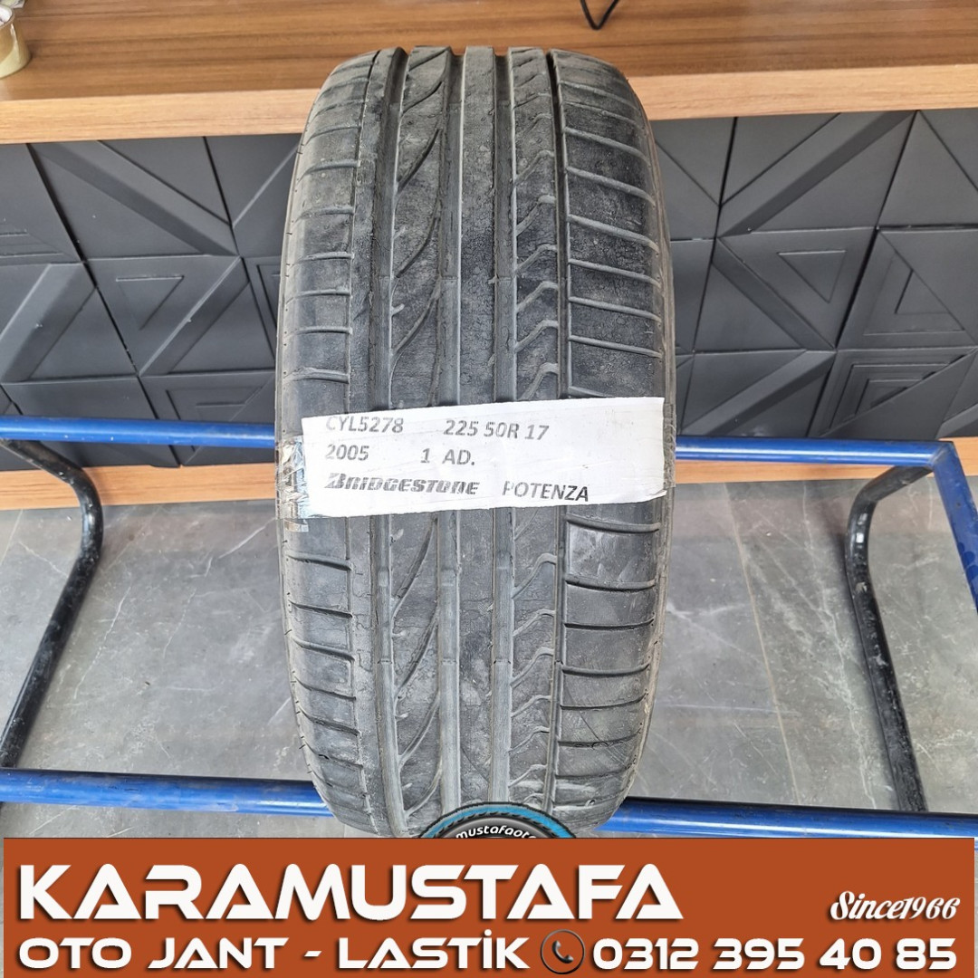 225 50 R 17 BRIDGESTONE POTENZA 98Y * 2005 * 1 ADET * CYL5278 ** 225 50 R 17 BRIDGESTONE POTENZA 98Y * 2005 * 1 ADET * CYL5278 **