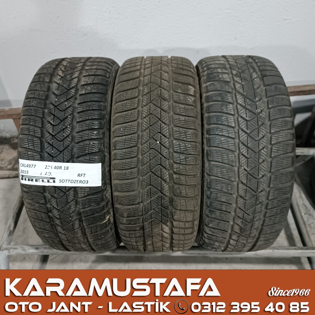 225 40 R 18 PIRELLI SOTTOZERO3 RFT 92V * 2015 * 3 ADET * CKL4977 225 40 R 18 PIRELLI SOTTOZERO3 RFT 92V * 2015 * 3 ADET * CKL4977