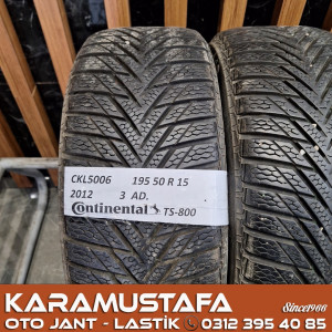195 50 R 15 CONTINENTAL TS800 82T * 2012 * 3 ADET * CKL5006