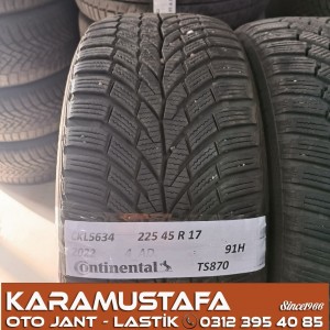 225 45 R 17 CONTINENTAL TS870 91H * 2022 * 4 ADET * CKL5634