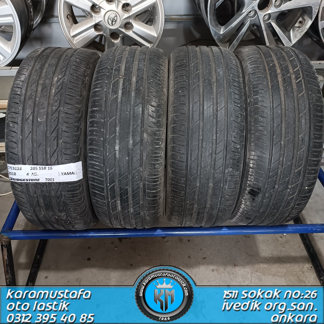 205 55 R 16 BRIDGESTONE T001 91V * 2018 * 4 ADET * CYL5128 205 55 R 16 BRIDGESTONE T001 91V * 2018 * 4 ADET * CYL5128
