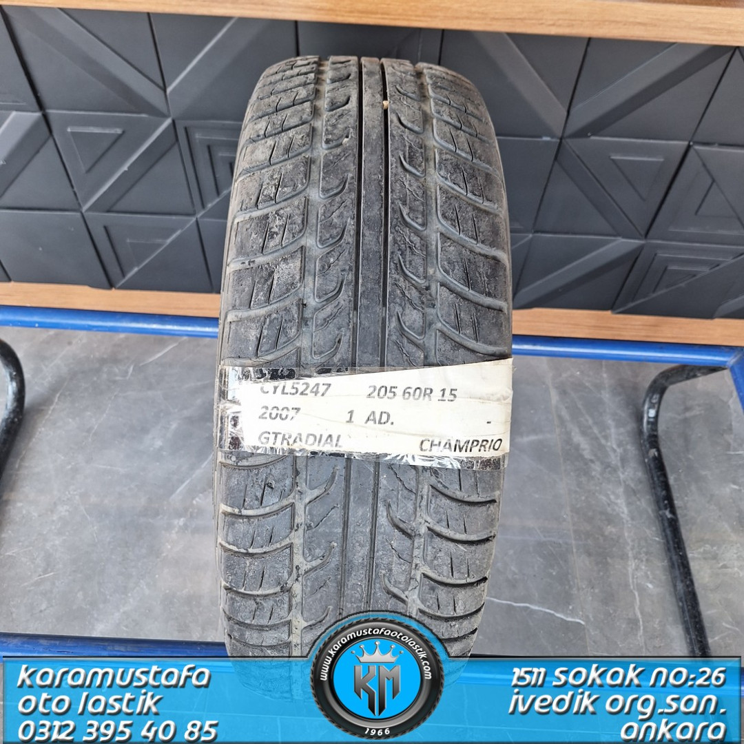 205 65 R 15 GTRADIAL CHAMPIRO 91H * 2007 * 1 ADET * CYL5247 205 65 R 15 GTRADIAL CHAMPIRO 91H * 2007 * 1 ADET * CYL5247
