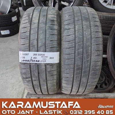 205 55 R 16 GOODYEAR EFGP MEGANE 91V * 2020 * 2 ADET * CYL6287 */* 205 55 R 16 GOODYEAR EFGP MEGANE 91V * 2020 * 2 ADET * CYL6287 */*