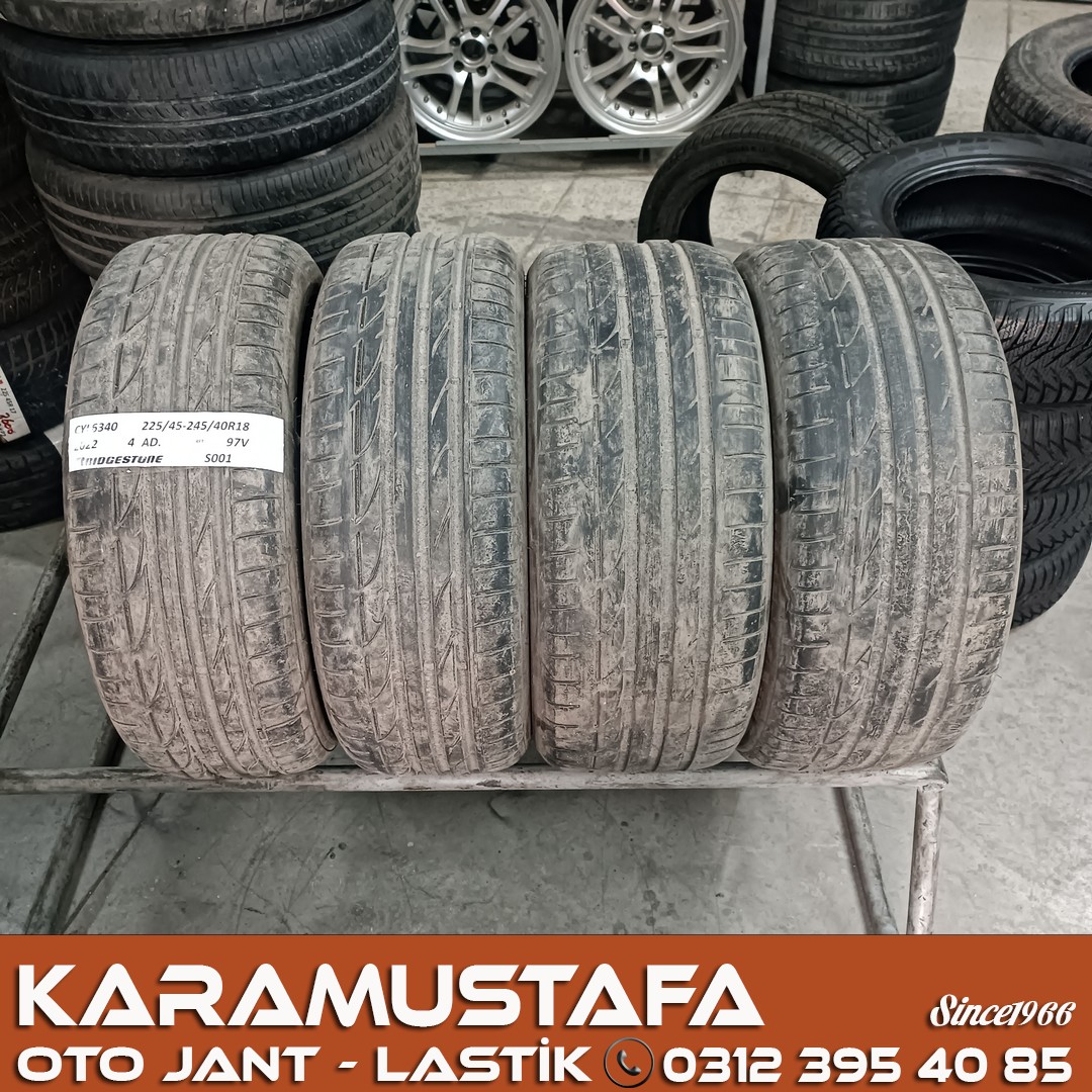 225 45 R 18 / 245 40 R 18 BRIDGESTONE S001 RFT 97V * 2022 * 4 ADET * CKL6340 225 45 R 18 / 245 40 R 18 BRIDGESTONE S001 RFT 97V * 2022 * 4 ADET * CKL6340