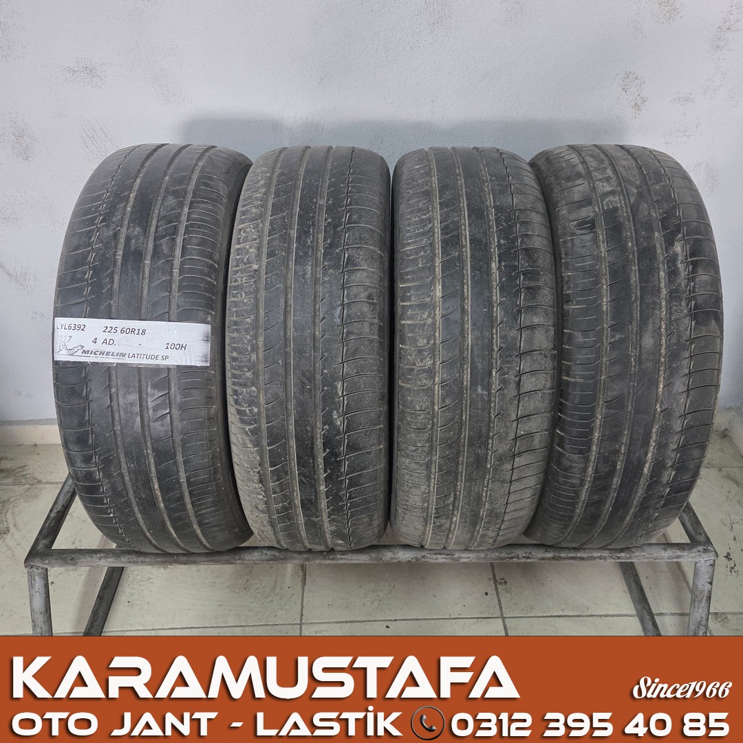 225 60 R 18 MICHELIN LATITUDE SPORT 100H * 2017 * 4 ADET * CYL6392 */* 225 60 R 18 MICHELIN LATITUDE SPORT 100H * 2017 * 4 ADET * CYL6392 */*