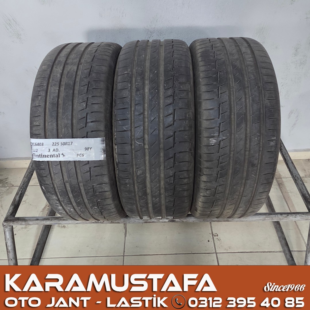 225 50 R 17 CONTINENTAL PC6 98Y * 2022 * 3 ADET * CYL6403 */* 225 50 R 17 CONTINENTAL PC6 98Y * 2022 * 3 ADET * CYL6403 */*