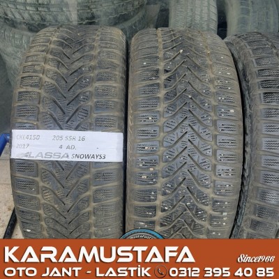 205 55 R 16 LASSA SNOWAYS3 91T * 2017 * 2 ADET * CKL4150 205 55 R 16 LASSA SNOWAYS3 91T * 2017 * 2 ADET * CKL4150
